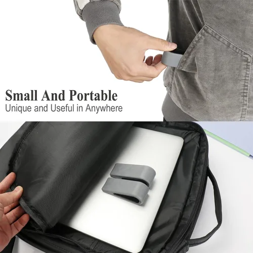 Vista 4 de SUPBEE Soporte universal para teclado de computadora portátil/computadora, [4 unidades] Soporte elevador de cuña inclinable de goma para escritorio