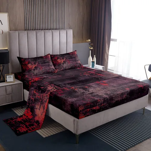 Vista 21 de Erosebridal Juego de sábanas tamaño individual con estampado de teñido anudado en acuarela, degradado beige y gris, para niños y adolescentes, juego