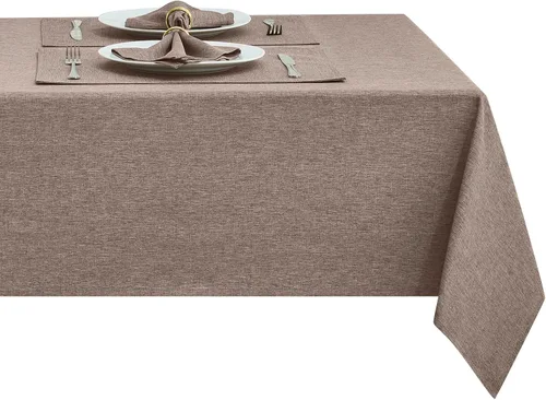 Vista 19 de Mantel redondo de poliéster resistente al agua y las manchas, lavable, mantel de tela para mesa de cocina y comedor