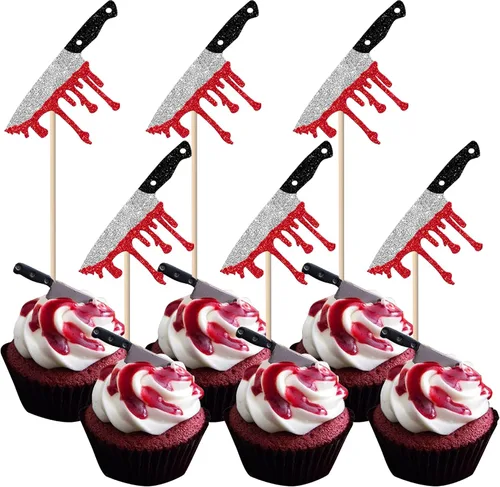 Vista 16 de Rsstarxi Paquete de 24 adornos para cupcakes Little Boo con purpurina, bruja, gato, calabaza, castillo, fantasma, magdalenas, alimentos, decoración