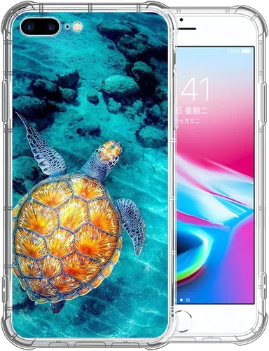 Vista 117 de CARLOCA Funda compatible con iPhone 7 Plus para niña, transparente con increíble diseño de nebulosa espacial, diseño de plástico a prueba de golpes