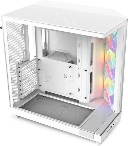 Vista 12 de NZXT H6 Flow CC-H61FB-01 Carcasa compacta de doble cámara de torre media con flujo de aire Paneles de vidrio panorámicos Paneles de flujo