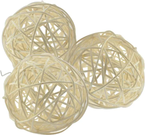 Vista 70 de 20 bolas de mimbre de ratán para decoración de mesa de boda, fiesta de Navidad (diámetro de 1.2 pulgadas, negro)