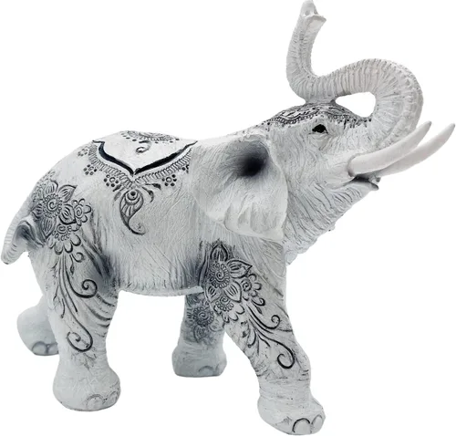 Vista 2 de George S. Chen Imports Figura de estatuilla coleccionable y decoración de elefante tailandés (trono elevado - Elefante tailandés, 88246 blanco)