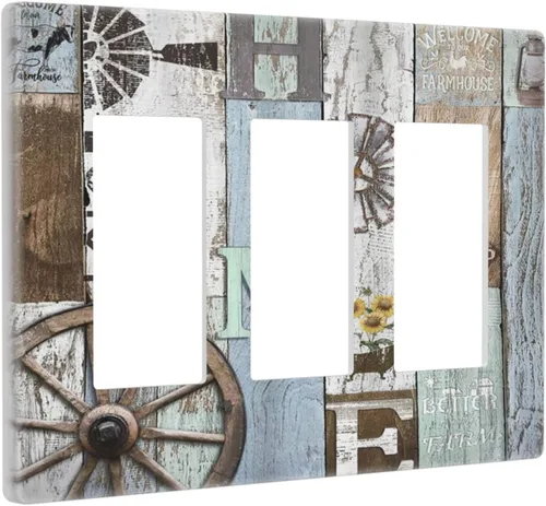 Vista 18 de Placa de pared abstracta con diseño de amanecer retro, arco iris, puesta de sol, sin dispositivo, placa de pared decorativa en blanco, placa frontal