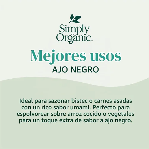 Vista 3 de Simply Organic Sales de Acabado de Ajo Negro, 2.19 onzas