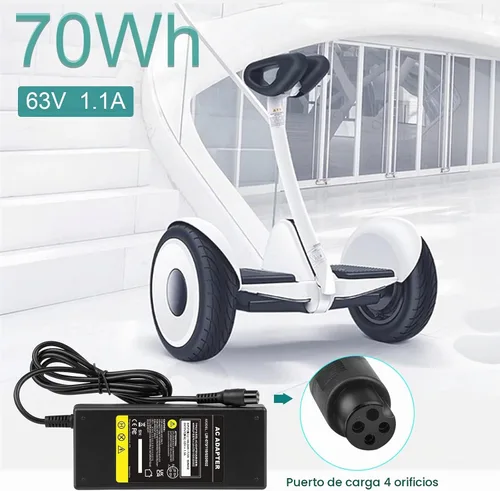 Vista 5 de Fancy Buying Cargador de scooter de 4 clavijas 63V 1.1A para Segway Ninebot S/S-MAX/Mini lite/Mini PRO, compatible con Ninebot de Segway Go Kart