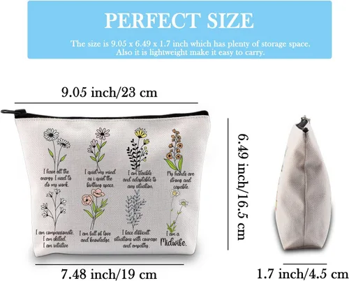 Vista 2 de GJTIM Bolsa de maquillaje de enfermera con cremallera Doula para partera y parto