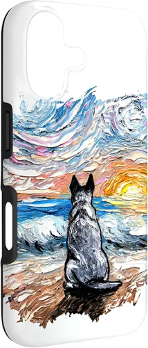 Vista 3 de Blue Heeler Starry Night Artwork Cattle Dog Lover Gift Case for iPhone 17