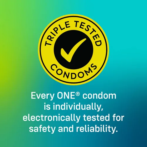 Vista 5 de ONE Pleasure Plus Condones Estimulación Dual Condones de Látex Ultra Delgados Extra Lubricados Triple Probados No Tóxicos, Veganos, Sin