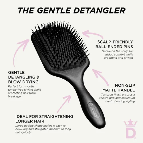 Vista 6 de Denman Gentle Paddle Hairbrush for Comfortable Detangling, Blowdrying and Styling