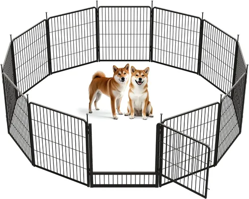 Vista 24 de SunsGrove - Cerca para perros para exteriores, corral resistente de 32 pulgadas con 2 paneles para perros pequeños y medianos, cerca de juego