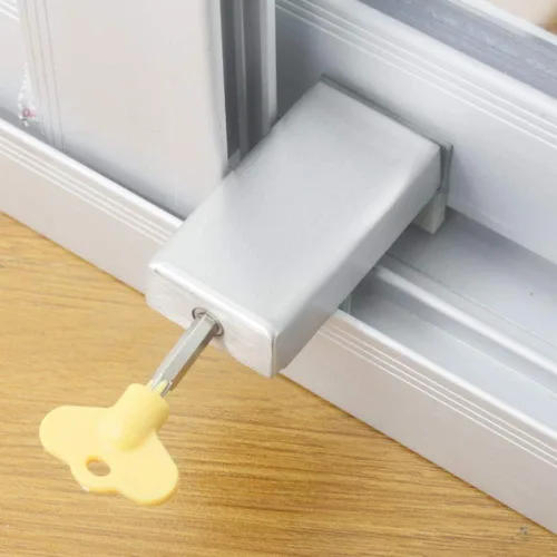 Vista 8 de Cerradura de ventana montada Cerradura de pestañas de seguridad para niños para ventana deslizante Bloqueo de límite antirrobo Prevención de caídas