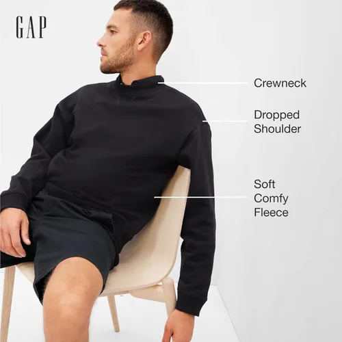 Vista 2 de GAP Sudadera vintage suave con hombros caídos para hombre