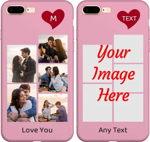 Vista 23 de Funda de teléfono con foto personalizada para iPhone 7 Plus 8 Plus, imagen personalizada/texto, funda negra delgada y suave, regalo único de nicho