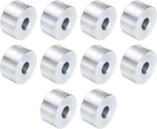 Vista 23 de uxcell 10 piezas de espaciador de aluminio con 1/2" de diámetro interno x 1" de diámetro exterior x 1" de longitud, con acabado liso, espaciador