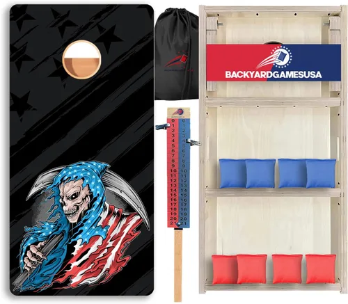 Vista 43 de CornholeGamesUSA Pro - Juego de tablas de Cornhole Fabricado en Estados Unidos Abedul báltico 3/4 Sin rebote Patas triples gruesas Dos 1