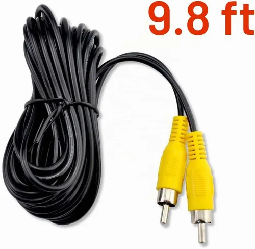 Vista 3 de Cable de video RCA, cable coaxial de audio digital con enchufe individual macho a macho, cable de extensión A/V para subwoofer de automóvil, cámara