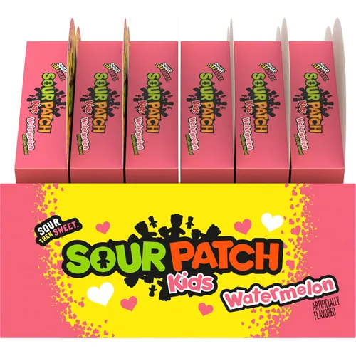 Vista 14 de SOUR PATCH KIDS Caramelos suaves y masticables de sandía para el día de San Valentín, caja en forma de corazón de 6 - 3.4 onzas