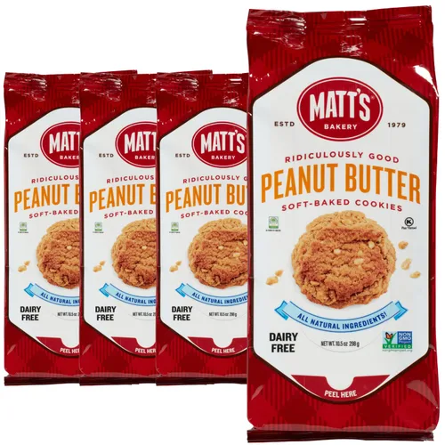 Vista 13 de Matt's Bakery Galletas con chispas de chocolate, horneadas suaves, sin OMG, ingredientes totalmente naturales; 4 bolsas (10.5 onzas cada una)