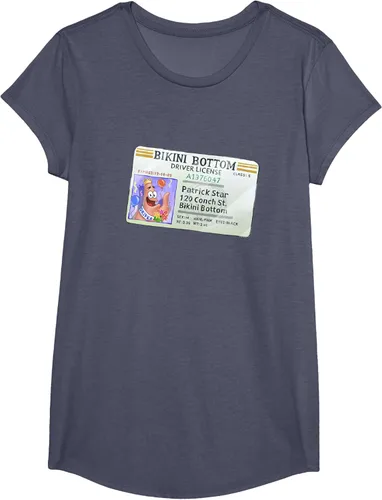 Vista 18 de SpongeBob SquarePants Camiseta con logotipo de Patrick Star Driver License King, Negro