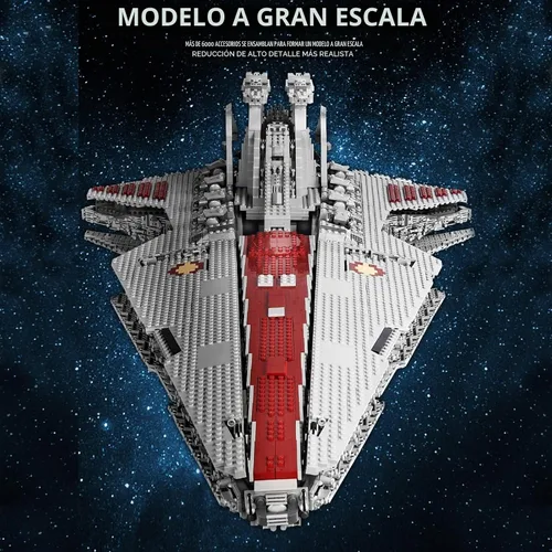 Vista 4 de Mould King Modelo de destructor estelar 21005, juguete de construcción Venator-Class Republic Attack Cruiser, 6685+piezas de regalo