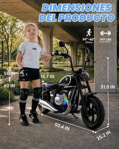 Vista 2 de Motocicleta eléctrica con licencia BMW 24V para niños grandes 8-12 Negro
