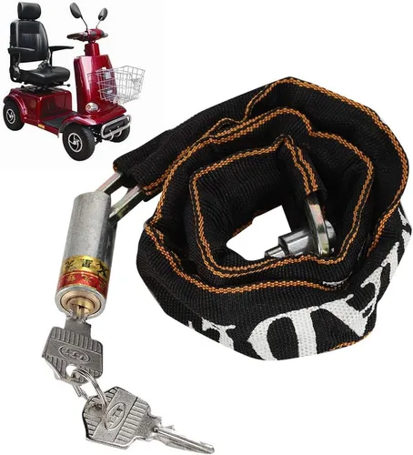 Vista 6 de Cerradura de cadena anti de la vespa de la movilidad de la motocicleta del robo, longitud no tejida de la cubierta de cobre de la base de cobre