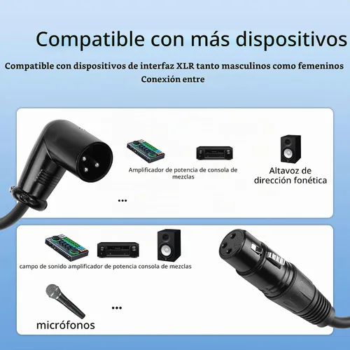 Vista 2 de CERRXIAN Cable en espiral de micrófono XLR, macho a hembra, cable X-L-R equilibrado de 8 pies, cables de micrófono de cobre sin oxígeno, cables