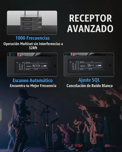 Vista 5 de Phenyx Pro Sistema de micrófono inalámbrico True Diversity PTU-1U con Bodypack