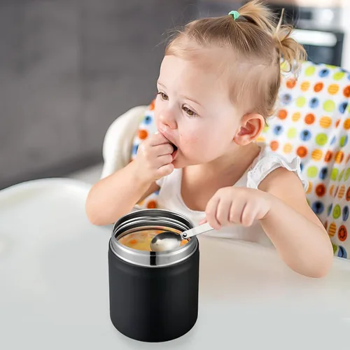 Vista 7 de Pawtong Termo para sopa de 17oz para alimentos calientes para niños, tarro de alimentos aislado al vacío con cuchara de acero inoxidable de boca