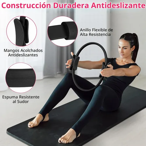 Vista 2 de WALITO Kit de Pilates para el Hogar para Mujeres, Juego de Anillo de Pilates con Círculo Mágico, Bandas de Resistencia, Bandas de Ejercicio Figura