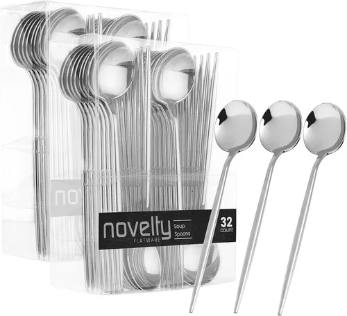 Vista 8 de Novedad moderna cubiertos, cubiertos, tenedores desechables de plástico de lujo plateado 32