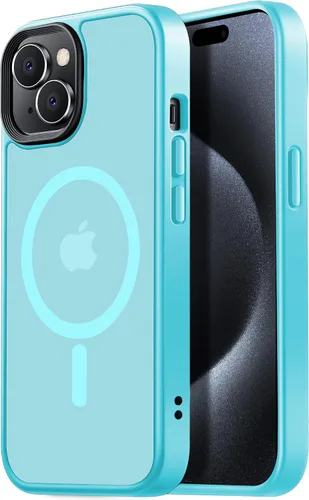Vista 17 de Tigowos Funda magnética para iPhone 15, resistente a las caídas, sensación de piel mate, a prueba de golpes, ajuste delgado para iPhone 15, negro