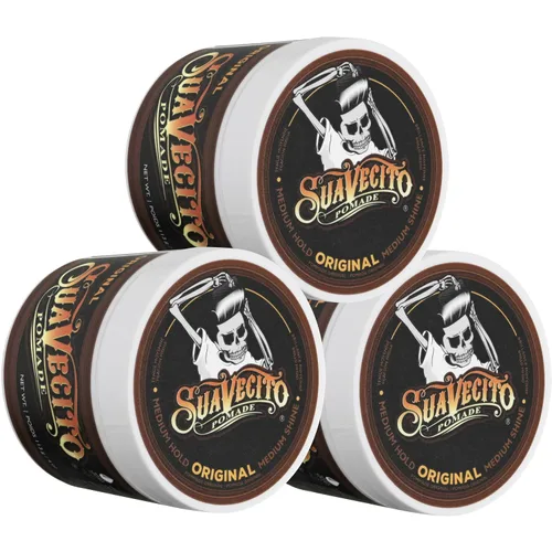 Vista 8 de Suavecito Pomade Original Hold For Men 4 oz, 1 paquete – Gel de cabello sin escamas de brillo medio como cera a base de agua – Fácil de lavar – Se