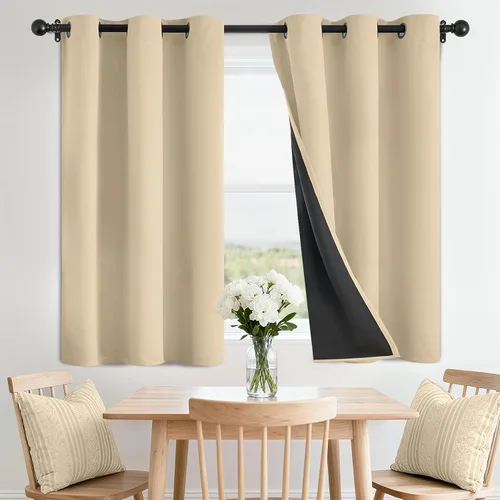 Vista 152 de SimpleHome - Cortinas opacas 100% para recámara, cortinas de ventana con ojales beige, con aislamiento térmico, cortinas de oscurecimiento