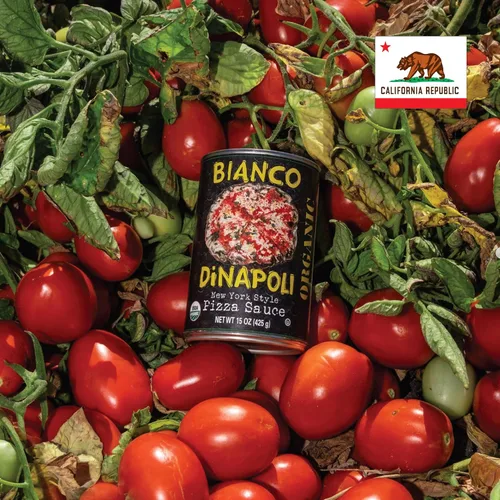 Vista 9 de Salsa orgánica para pizza estilo NY Bianco DiNapoli, 15 onzas (paquete de 8), tomates cultivados en California maduros en la vid, con ajo, especias