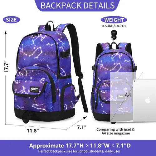 Vista 4 de Mochila escolar estilo Rickyh, mochila de viaje para hombres y mujeres, mochila ligera con compartimento para portátil, Tamaño único