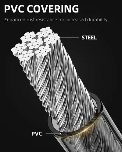 Vista 3 de ROCKBROS - Candado de cable para bicicleta con soporte de llave negro ABS Shell Waterproof Dustproof, 3.4ft (41") Length, PVC Coating Rustproof