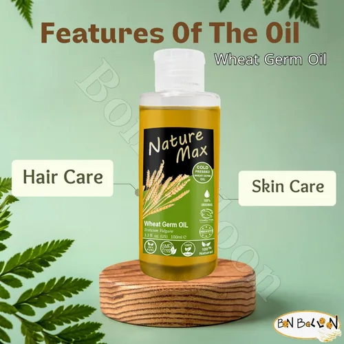 Vista 6 de Nature Max Aceite esencial de germen de trigo, aceites esenciales naturales sin diluir puro para el cuidado del cabello y la piel, prensado en frío
