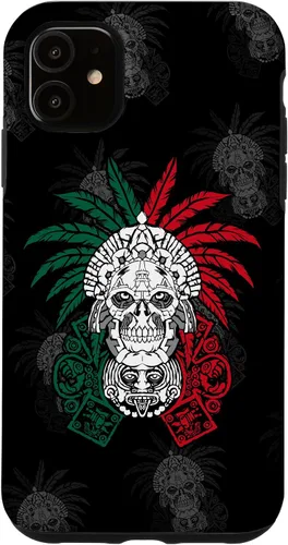 Vista 8 de Aztec Warrior Skull - Funda para iPhone 17, diseño de antepasados mexicanos