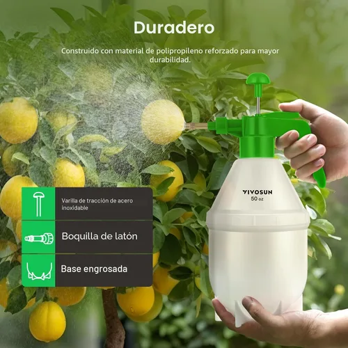 Vista 6 de VIVOSUN 50oz Pump Sprayer, Handheld Garden Water Sprayer Bottle Verde