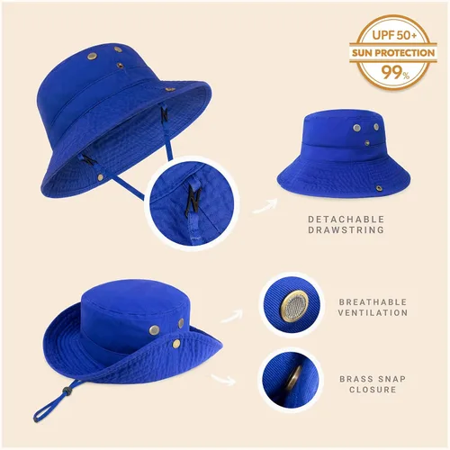 Vista 32 de CHOK.LIDS Sombrero clásico de algodón de ala ancha con cuerda ajustable unisex sombrero de sol ligero para viajes al aire libre