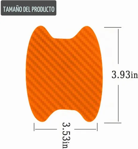 Vista 2 de 4 calcomanías protectoras de manija de puerta de auto, película protectora universal de fibra de carbono antiarañazos, adhesivos de pintura lateral
