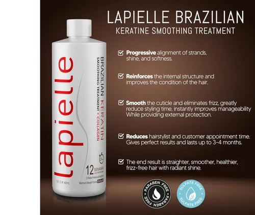 Vista 4 de Queratina brasileña con aceite de argán, para cabello seco y dañado, solo uso profesional (16 onzas líquidas).