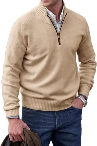Vista 12 de Mens Polo Shirts Quarter Zip Long Sleeve Classic Casual Pullover Stand Collar Shirts