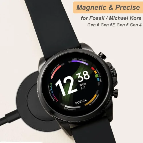 Vista 3 de Cable de carga para relojes inteligentes Fossil Gen 4/5/6 y Michael Kors Gen 4/5/5E/6 (3.3 pies/3.3 ft) (negro)