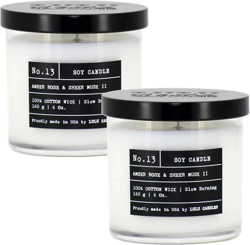 Vista 59 de Lulu Candles After Dark - Teca Caoba Vela Perfumada de Soja de Lujo en Frasco Vertida a Mano en los EE.UU. Altamente Perfumada y Duradera