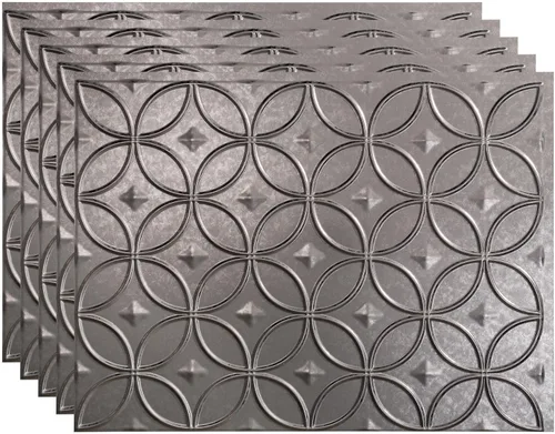 Vista 18 de FASÄDE Anillos Panel de Revestimiento Decorativo de Vinilo de 18 x 24 pulgadas en Bronce Argent (Paquete de 5)