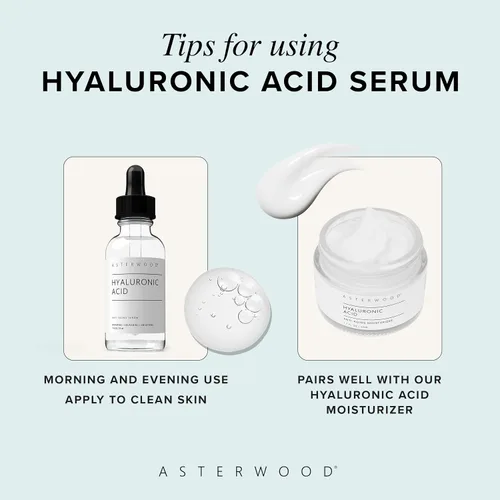 Vista 4 de Asterwood Suero de ácido hialurónico 1 oz + suero de péptido Argireline 1 oz